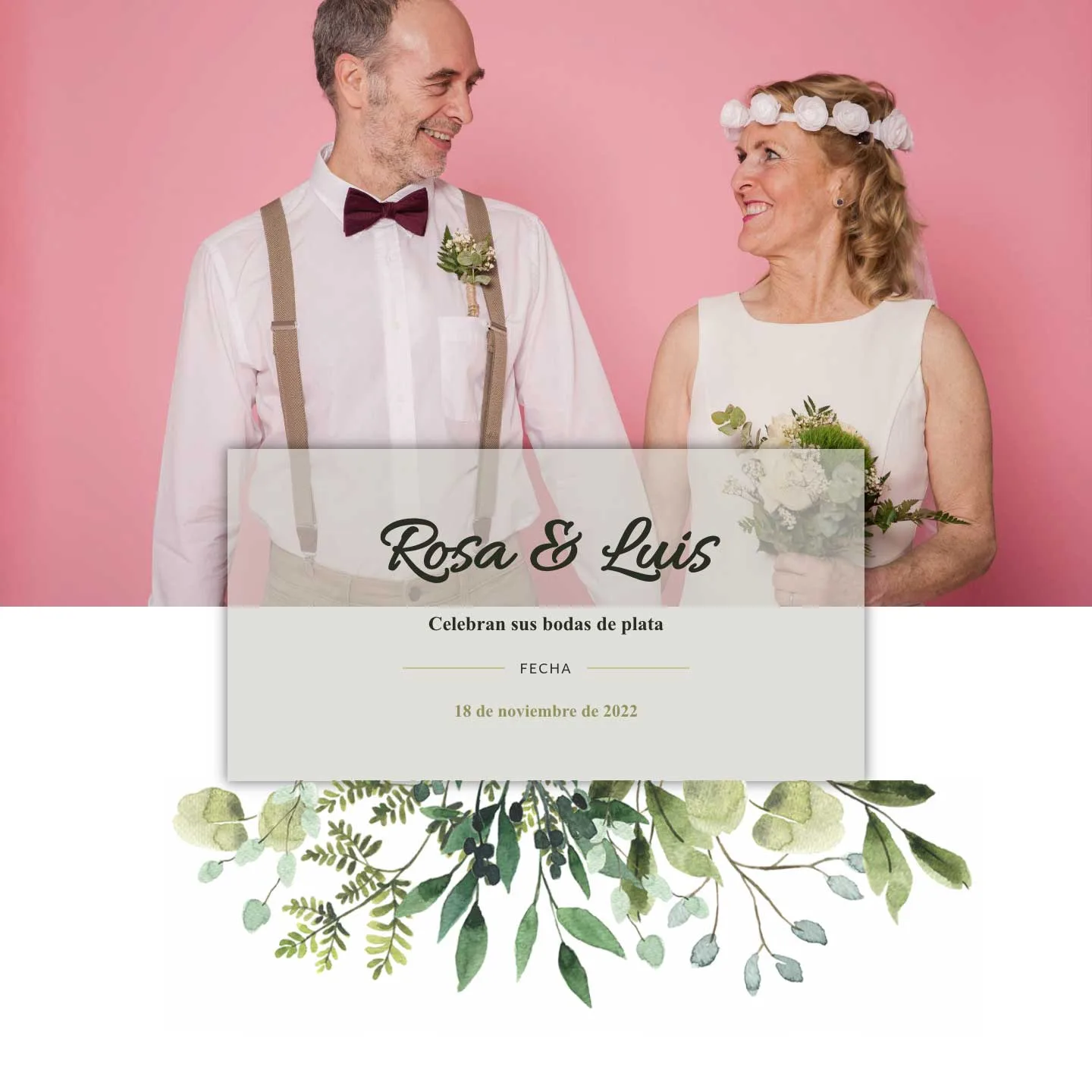 invitacion de boda plata