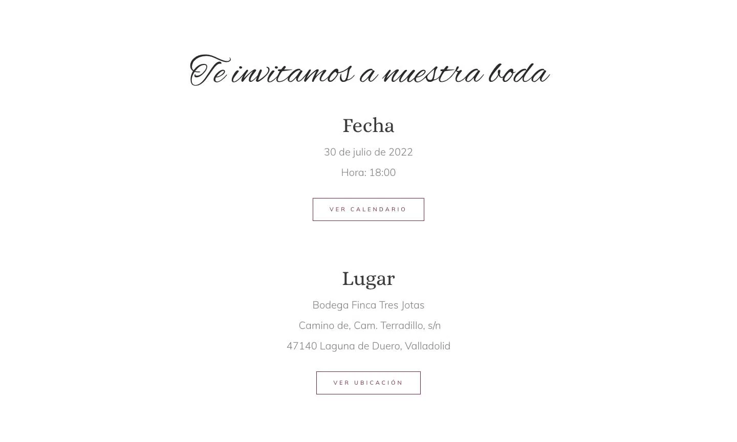 invitacion de boda online con fechas y lugar