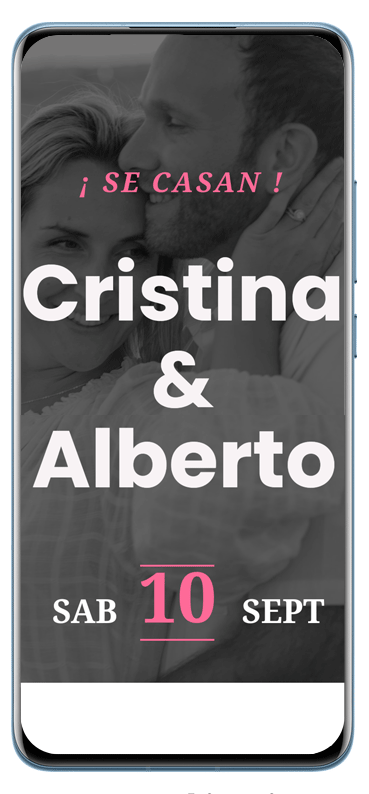 invitación de boda con foto