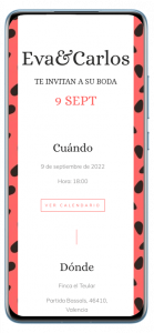 invitación de boda digital diseño dalim para visualizar en movil, ordenador o tablet