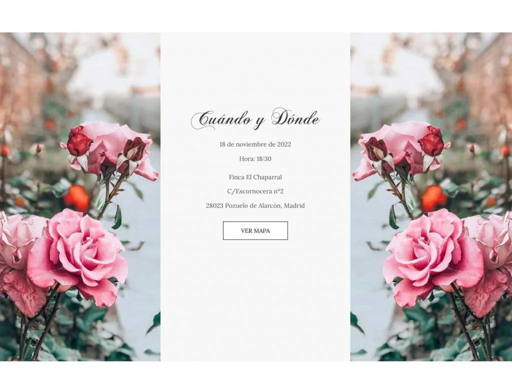 invitacion de boda detalles e informción del enlace