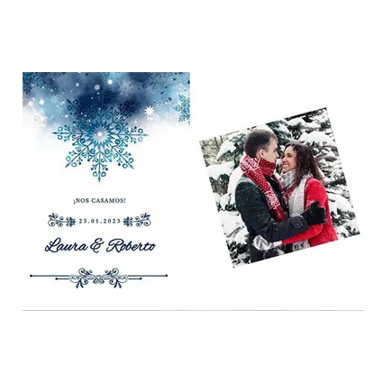 diseño de invitación de boda para invierno wintry