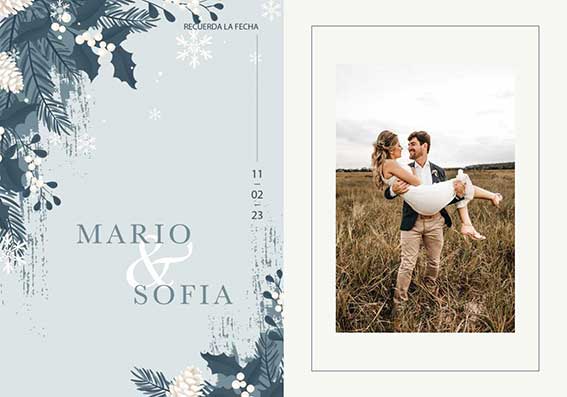 invitaciones de boda de invierno digital