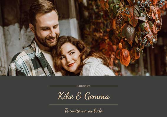 invitaciones de boda invierno con foto
