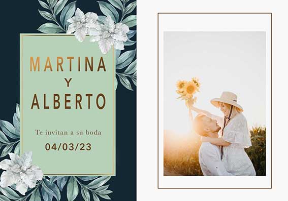invitaciones de boda para invierno digitales