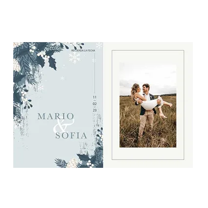 invitación de boda invernal diseño snowflake