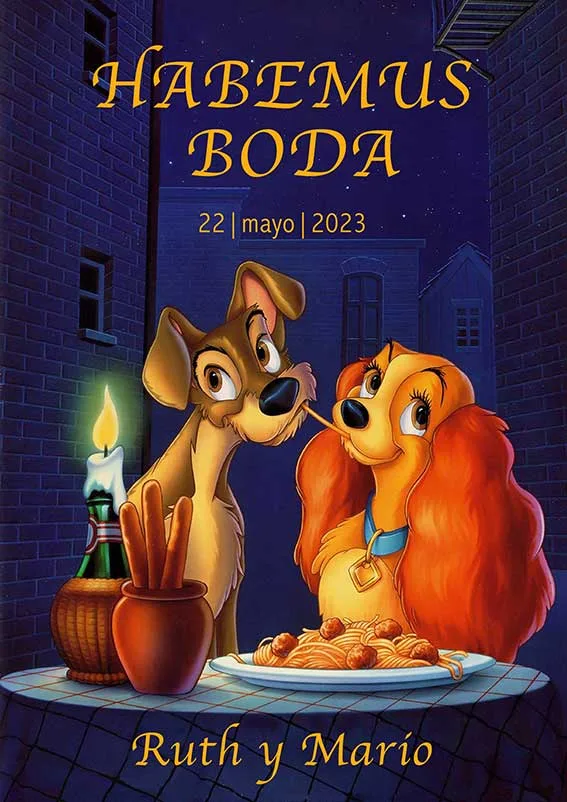 tarjeta invitacion boda disney