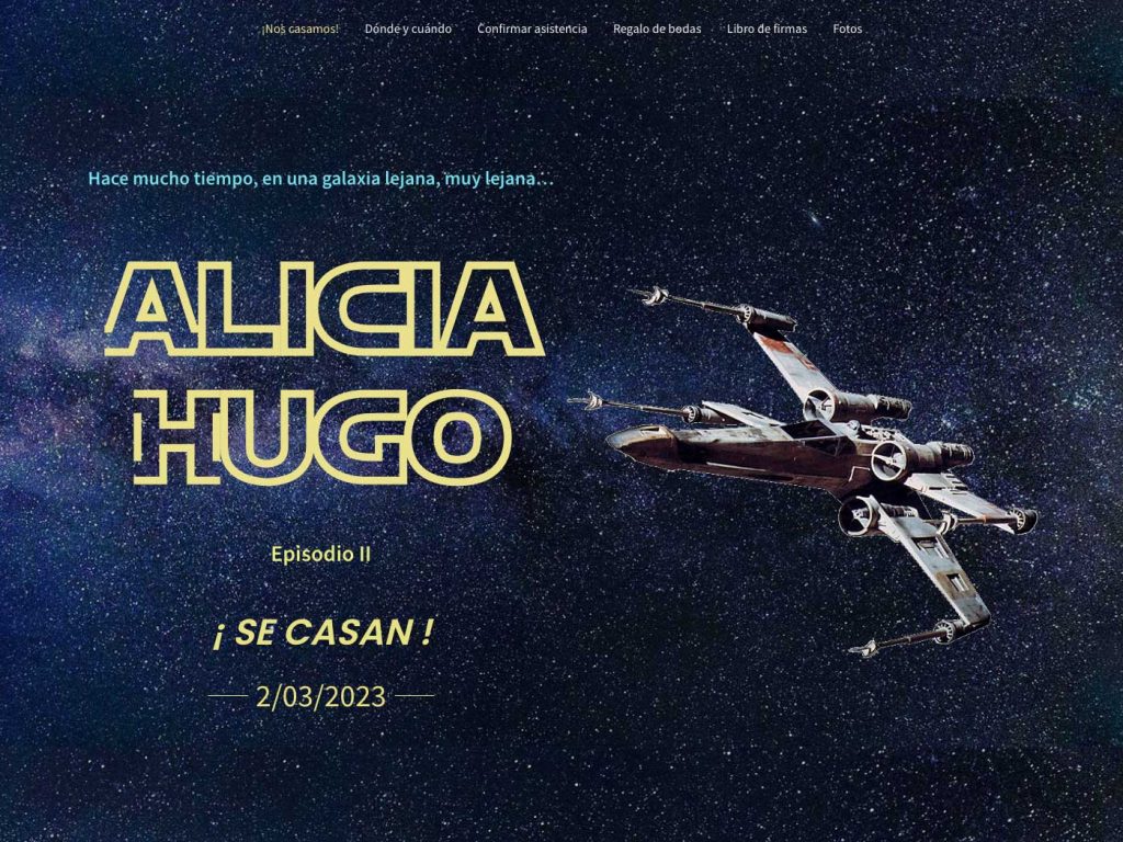 invitación de boda star wars personalizada