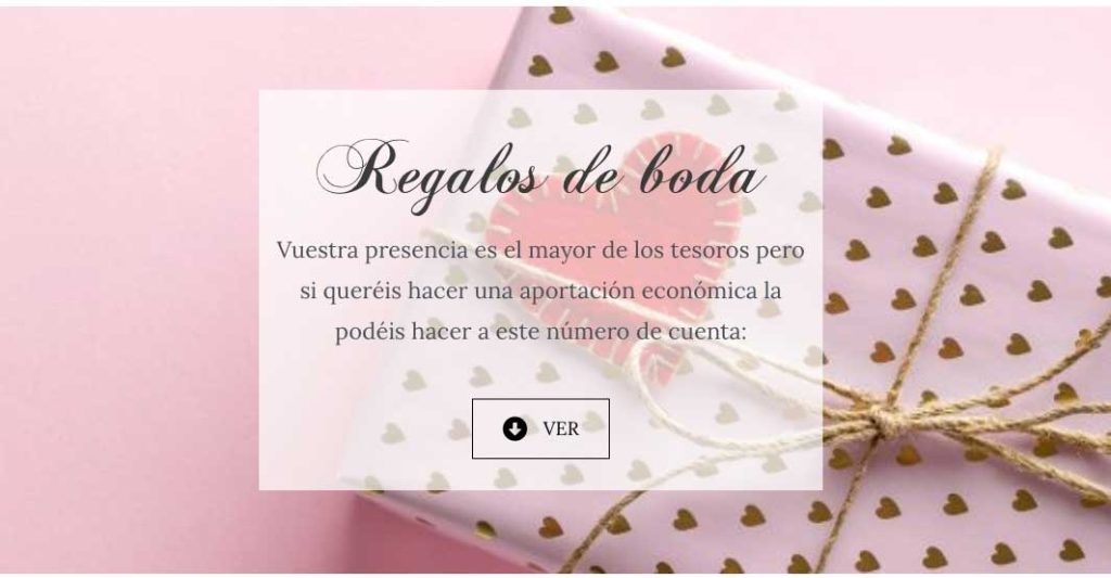 invitación de boda con numero de cuenta en tonos pastel
