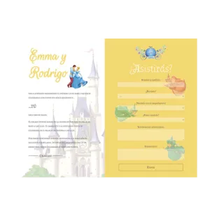 Confirmación asistencia boda diseño disney