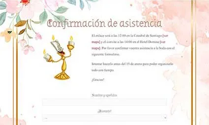Invitación boda digital Bella y Bestia - Imagen 2