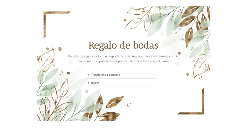 invitaciones de boda con número de cuenta para regalos