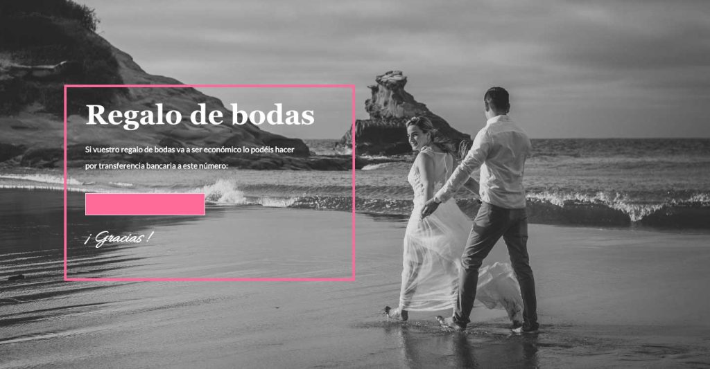 tarjeta con numero de cuenta para regalo de bodas