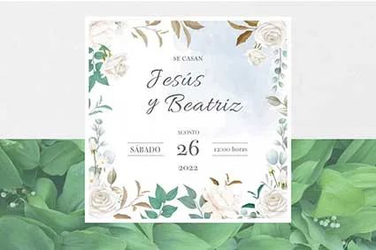invitaciones de boda clásicas en formato digital