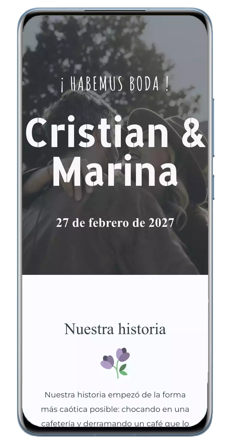 diseño carina-invitación de boda digital