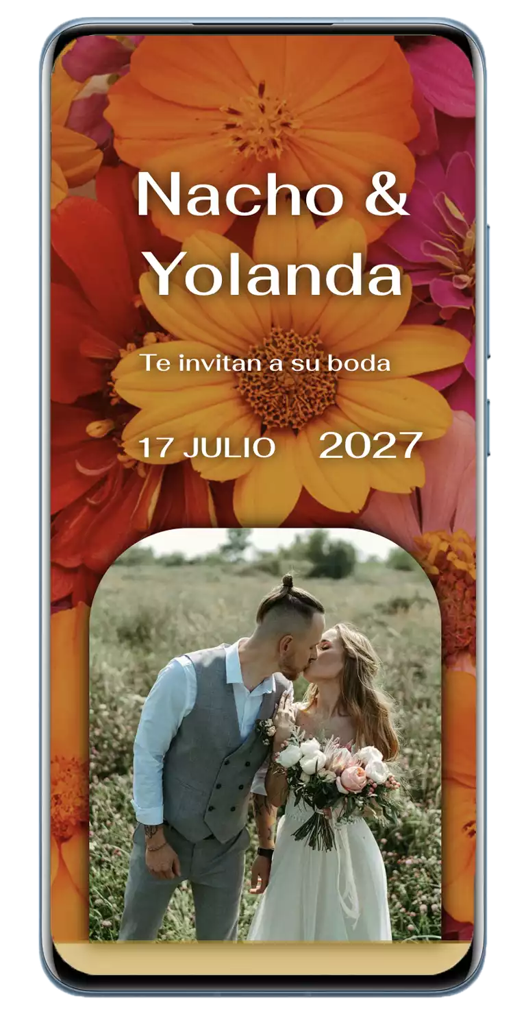 diseño chara-invitación de boda digital